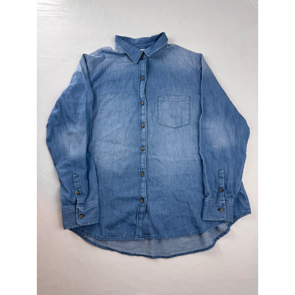Old Navy The Classic Shirt Womens XL Blue Denim Chambray Button Down Long Sleeve
